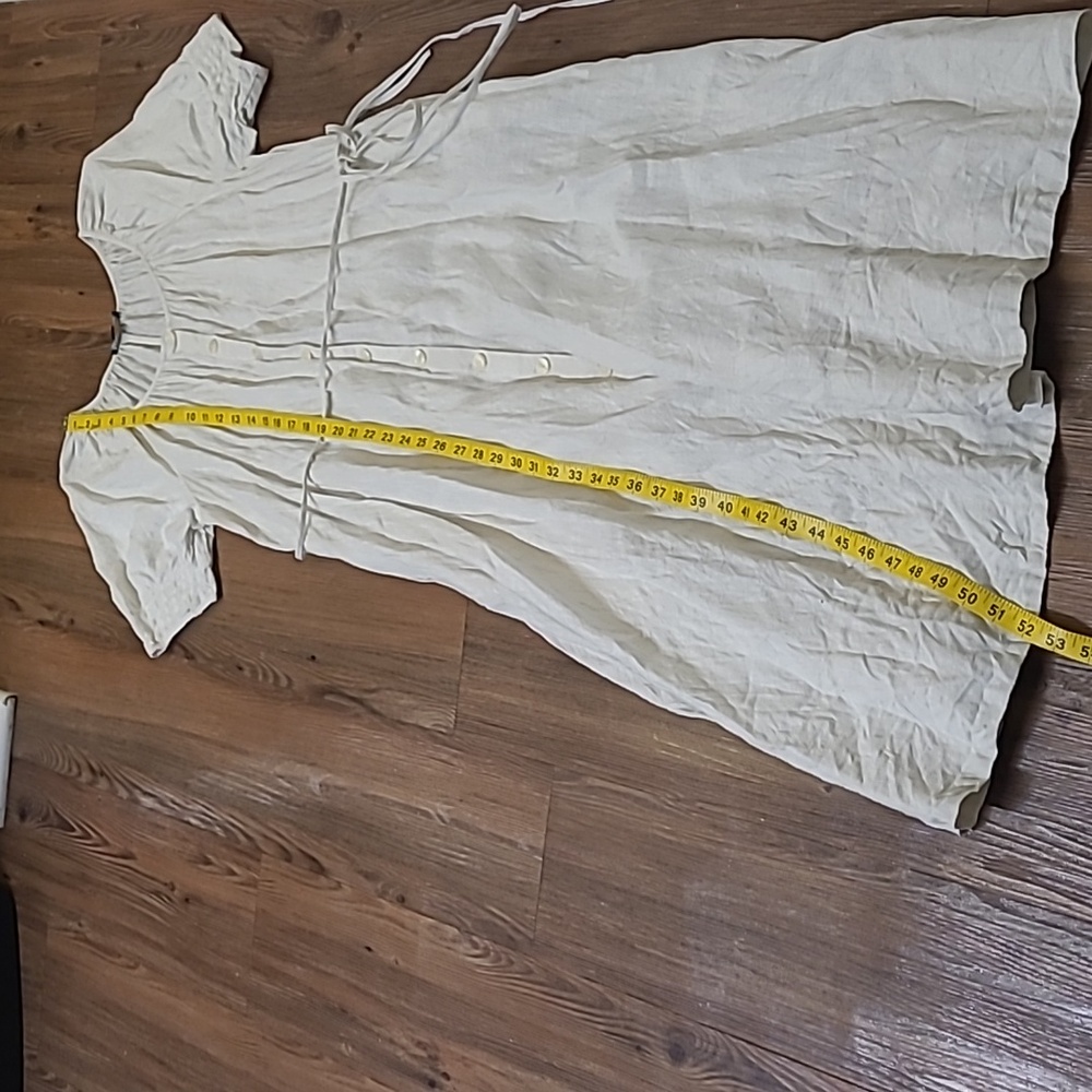 J. Crew Cream Maxi Dress used good condition for women zise m  100%linen. - Picture 5 of 16